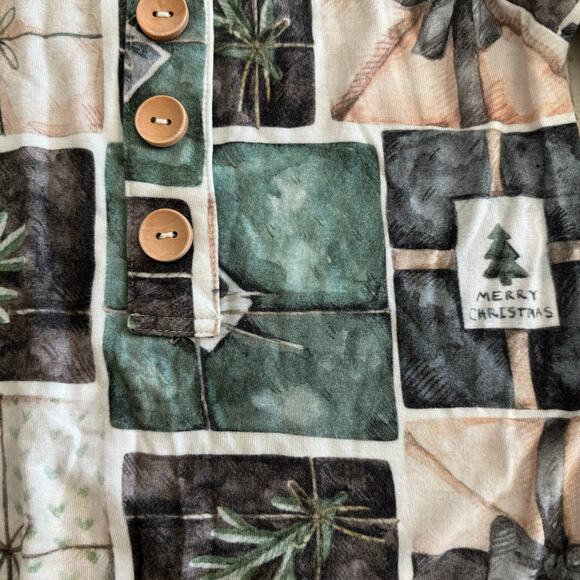 Little Bum Bums AKA Bums & Roses Bamboo Christmas Romper 9-12 months EUC - Picture 4 of 5